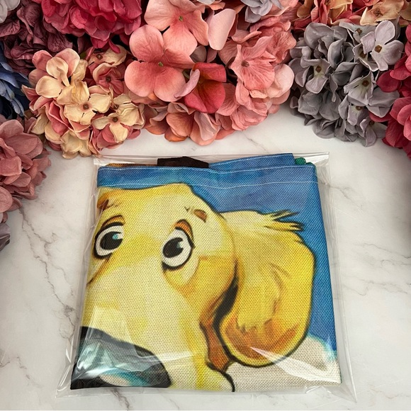 Eco-Friendly Goofy Golden Retriever Dog Folding Tote Bag - Picture 14 of 15